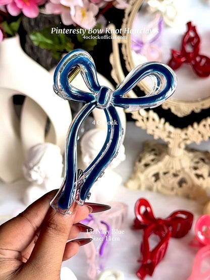 🎀 13.Pinterest’s Bow Knot Hairclaw: Navy Blue✨
