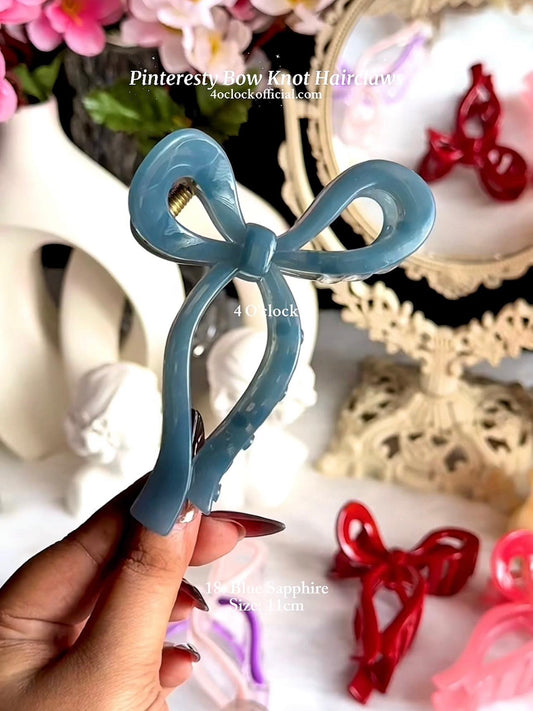🎀 18.Pinteresty Bow Knot Hairclaw: Blue Sapphire✨