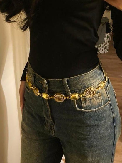 ✨WC06: Pinteresty Waist Chains: Golden Rectangular Blocks💫