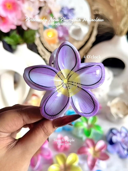 🌸Pinteresty New Plumeria Hairclaw - Sketch Purple✨