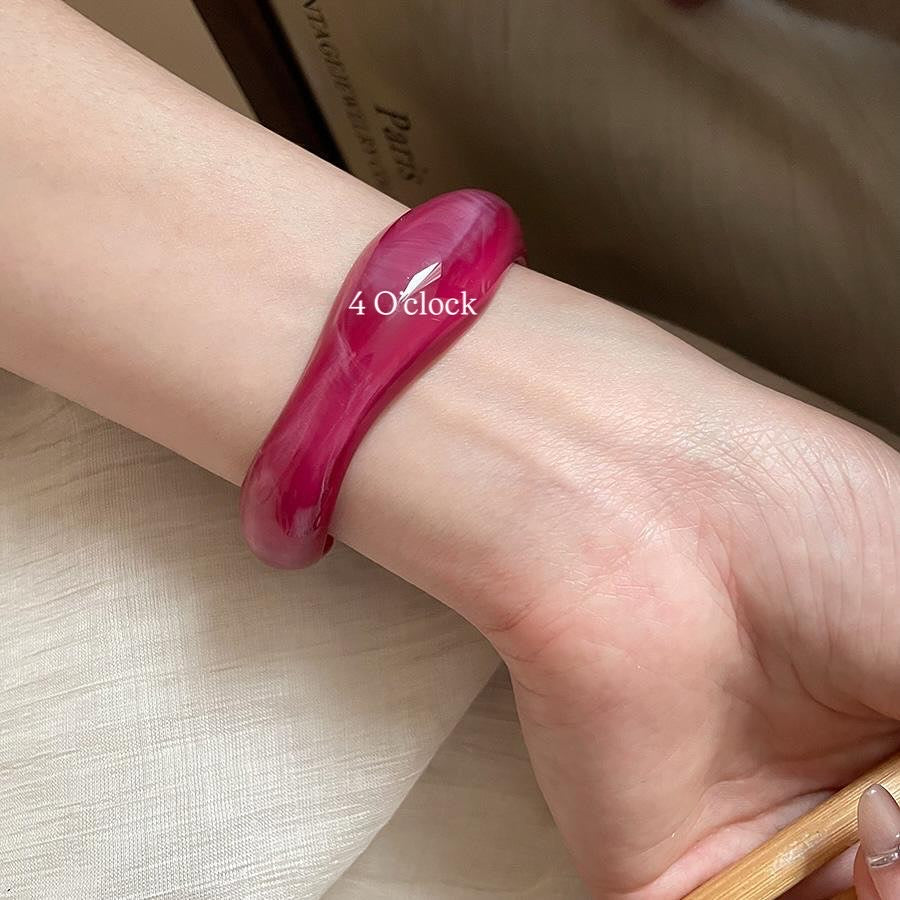 ✨HC99: Elastic Resin Bangles/Bracelet - Rose Red💗