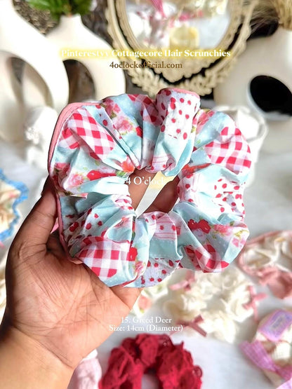 🍓15. Pinteresty Cottagecore Hair Scrunchie - Greed Deer🍰