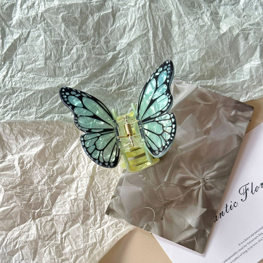 🦋🌿25. Realistic Butterfly Hair Claw – Magical Sage Green🌸🍃