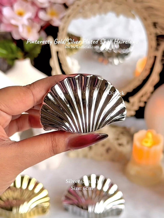 Pinteresty Shell Hair Claws: Silver (Small)
