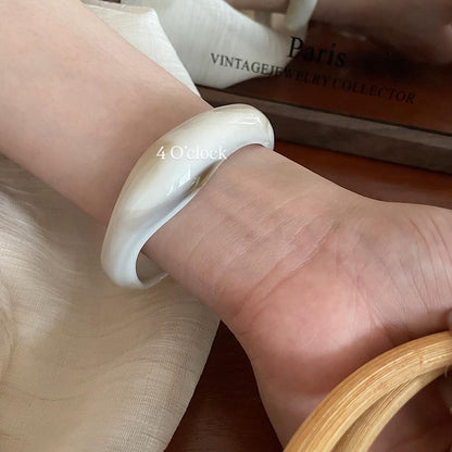 ✨HC95: Elastic Resin Bangles/Bracelet - Off White💗