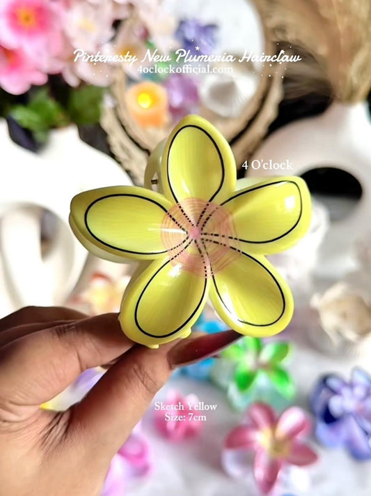 🌸Pinteresty New Plumeria Hairclaw - Sketch Yellow✨