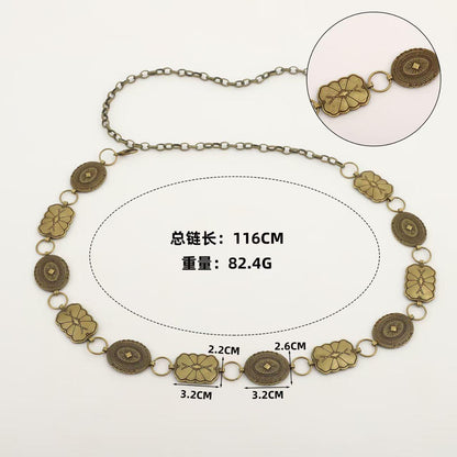WC21: Pinteresty Waist Chains: Bronze Rectangular Leaf