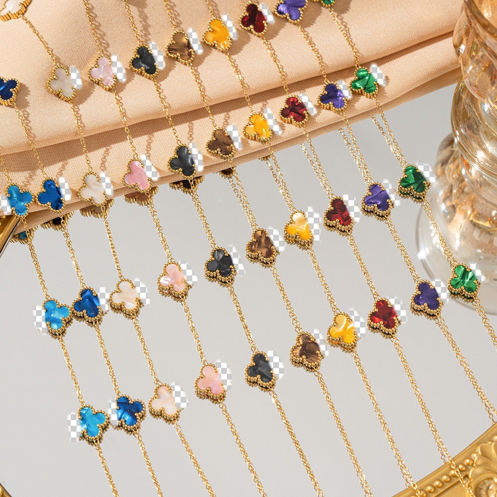 ✨P77: 18k Gold Plated Stainless Steel Necklace: Pink Radiant (13mm: Diemeter)✨