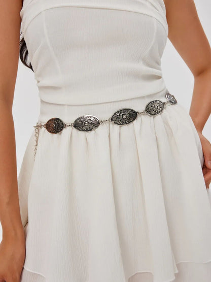 ✨WC25: Pinteresty Waist Chains: Peony Oval (Silver)💫