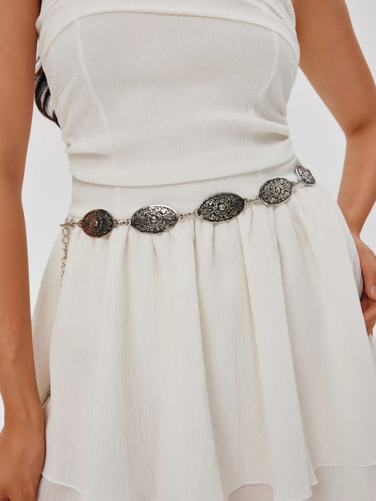 ✨WC25: Pinteresty Waist Chains: Peony Oval (Silver)💫