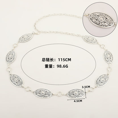 ✨WC25: Pinteresty Waist Chains: Peony Oval (Silver)💫