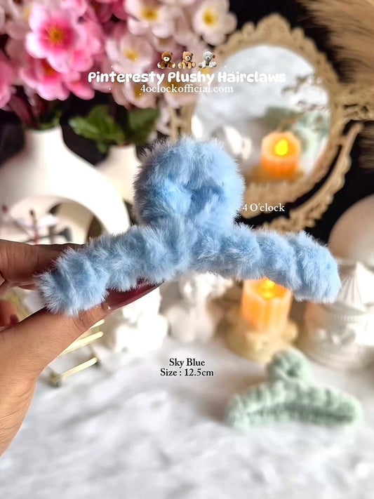 🧸Pinteresty Plushy Hairclaw: Blue🎀✨
