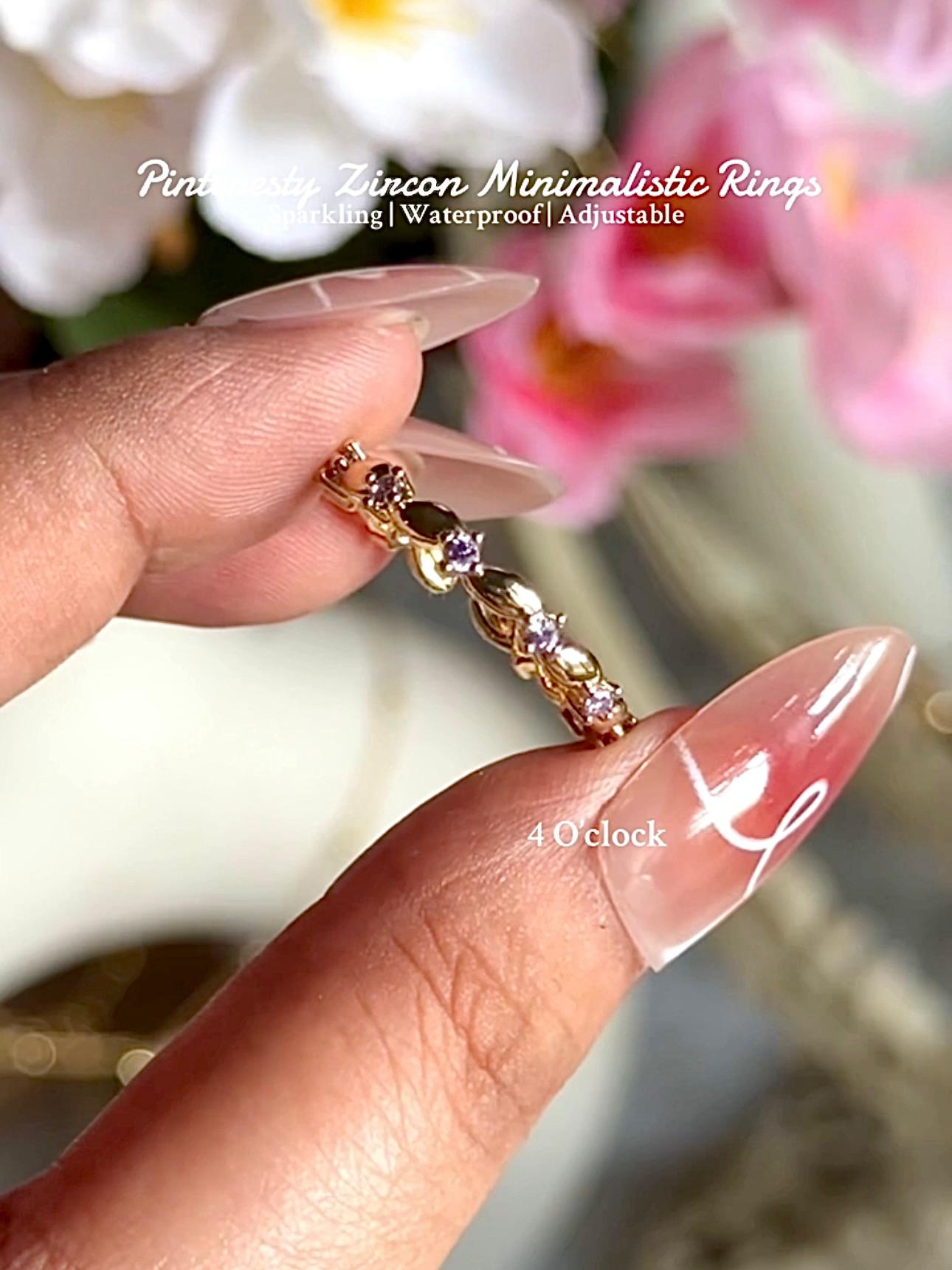 💍R230: Stainless Steel Zircon Minimalistic Finger Ring: Purple Sway (1pc) (With Box)✨