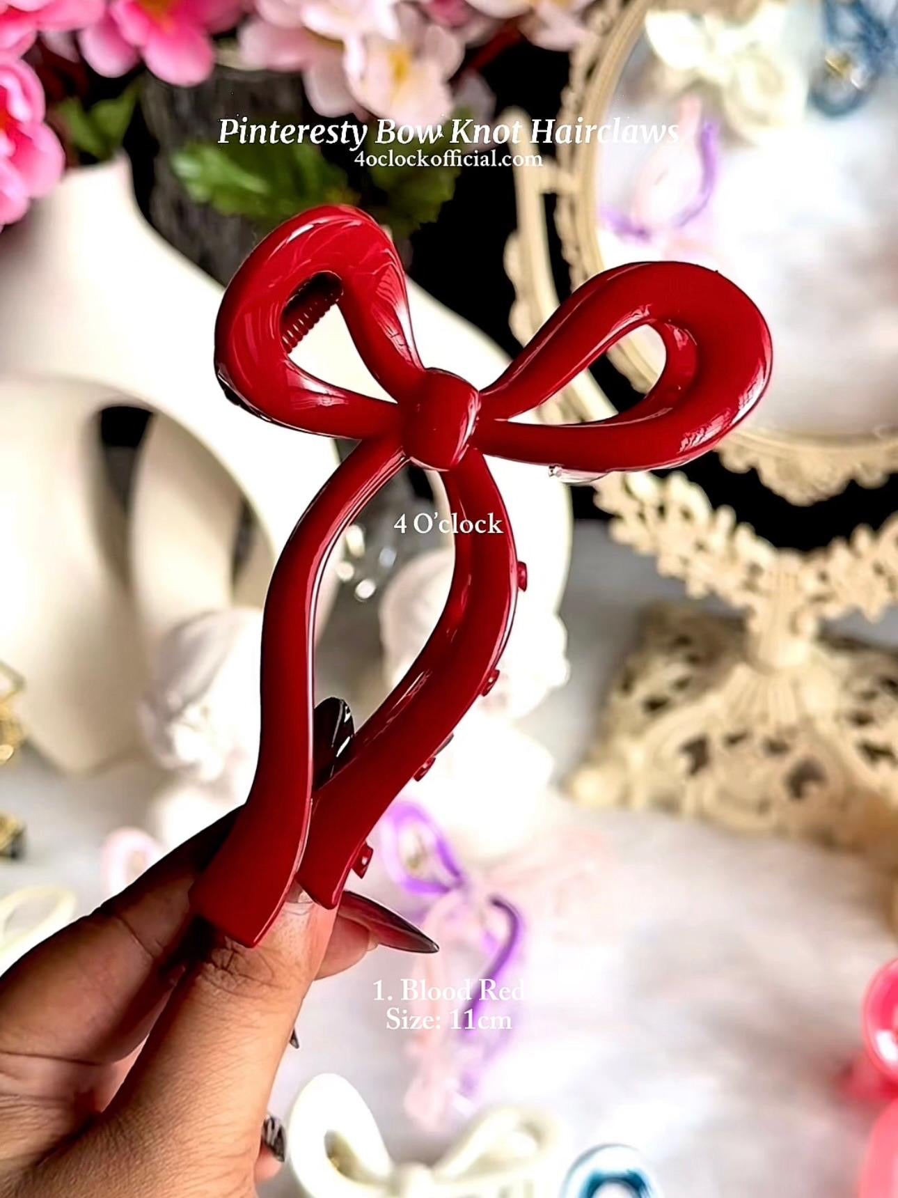 🎀 1.Pinterest’s Bow Knot Hairclaw: Blood Red✨