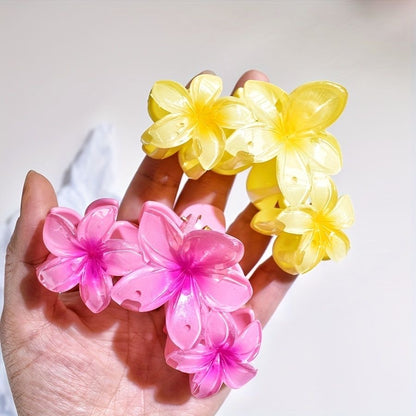 Big Plumeria Hairclaws: Neon Green (3 flowers are attached)