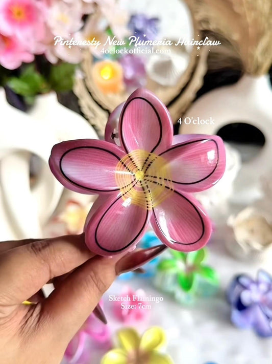 🌸Pinteresty New Plumeria Hairclaw - Sketch Flamingo✨