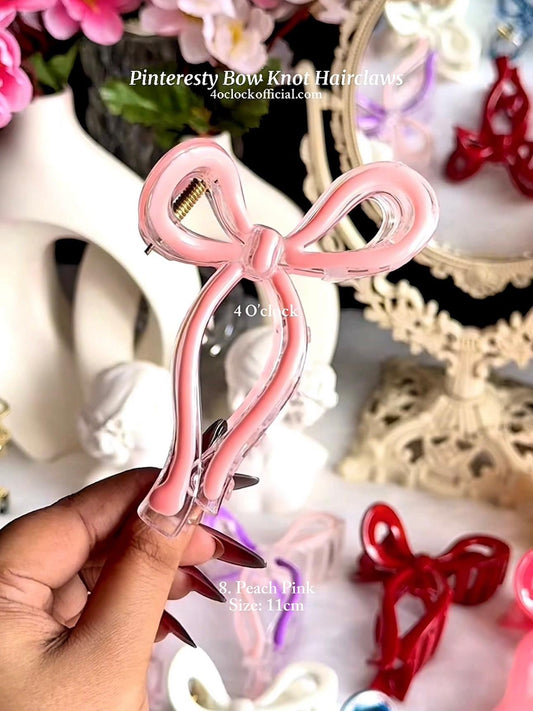 🎀 8.Pinterest’s Bow Knot Hairclaw: Peach Pink✨