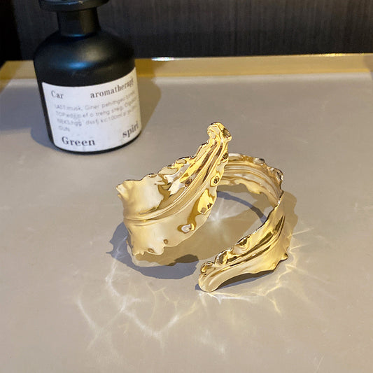 ✨HC125: Handcuff for Stack: Gold Seagrass Bracelet✨