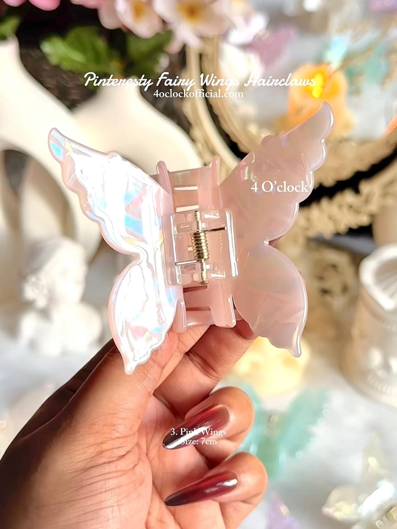 ✨3. Pinteresty Fairy & Wings Hairclaw - Pink Wings🧚‍♀️