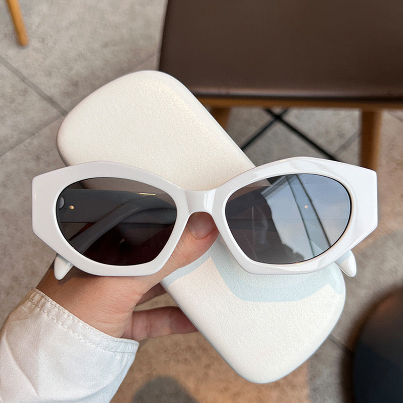 S22: Pinteresty High-End Brand Dupe Sunglasses - White (with box)