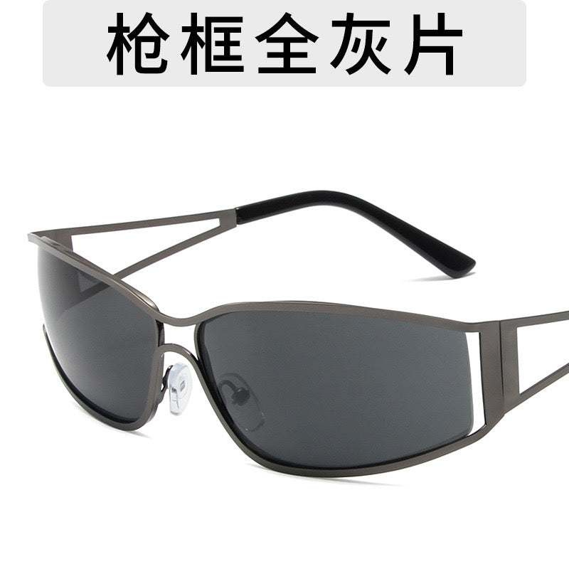 S30: Pinteresty Y2k Metal Hollow Sunglasses - Black (with box) Unisex