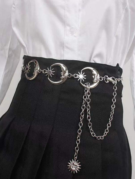 ✨WC09: Pinteresty Waist Chains: Half Moon Star (Silver)💫