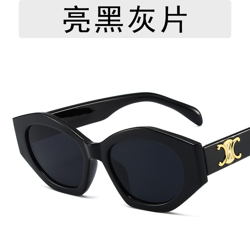 S20: Pinteresty High-End Brand Dupe Sunglasses - Hexa-Black (with box)
