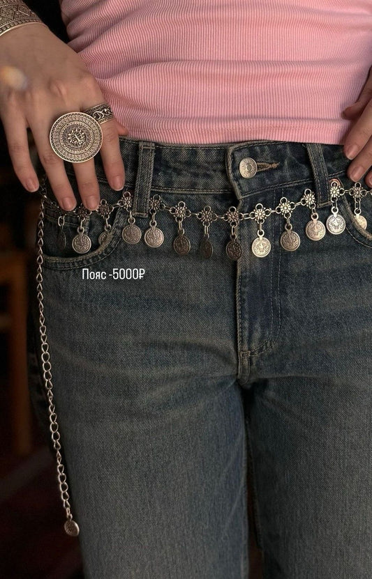 ✨WC21: Pinteresty Waist Chains: Ancient Coin (Silver)💫