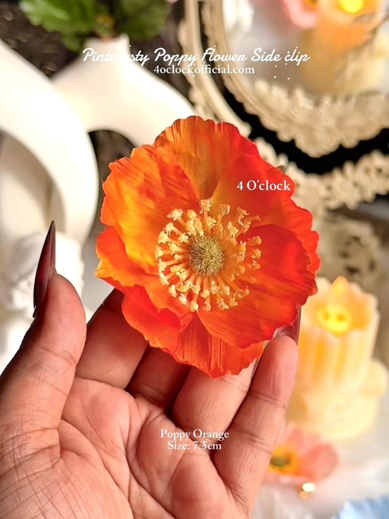 🌺Poppy Side Clip: Poppy Orange✨