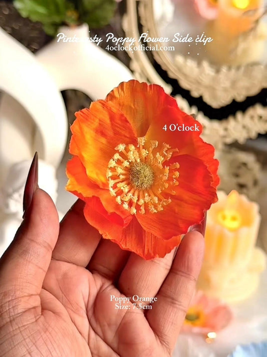 🌺Poppy Side Clip: Poppy Orange✨