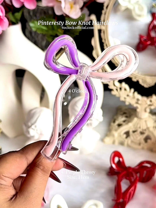🎀 4.Pinterest’s Bow Knot Hairclaw: Purple Theory✨