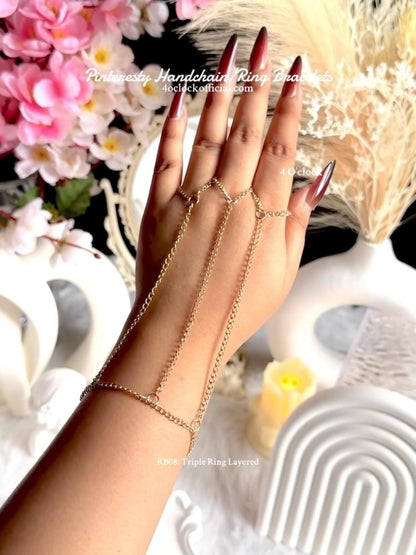 ✨RB08: Ringchain Bracelet:Triple Ring Layered ✨