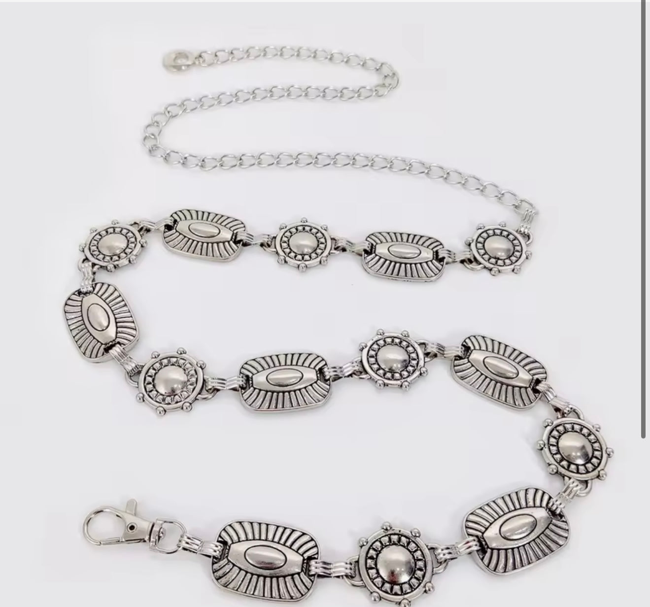 ✨WC19: Pinteresty Waist Chains: Embossed Silver Glow 💫