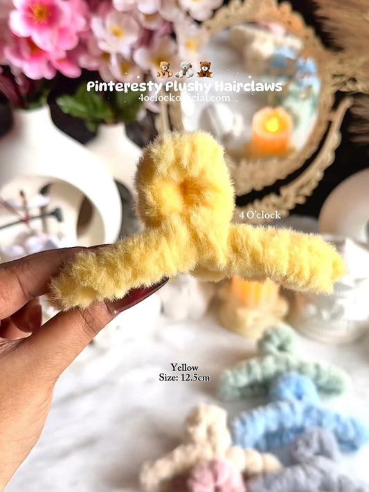 🧸Pinteresty Plushy Hairclaw: Yellow🎀✨