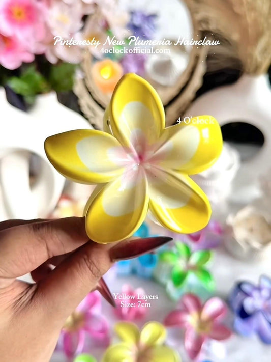 🌸Pinteresty New Plumeria Hairclaw - Yellow Layers✨
