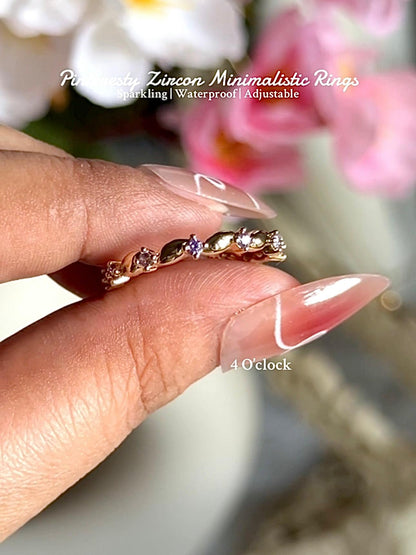 💍R230: Stainless Steel Zircon Minimalistic Finger Ring: Purple Sway (1pc) (With Box)✨