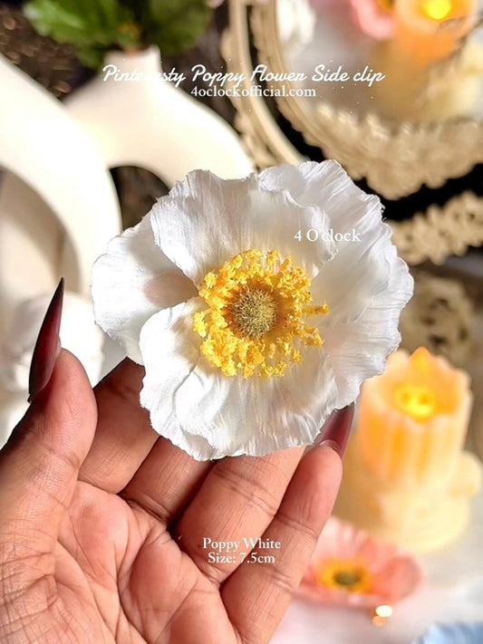 🌺Poppy Side Clip: Poppy White✨