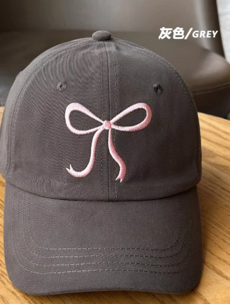 🧢🎀Pookie Bow Cap: Grey🎀🧢