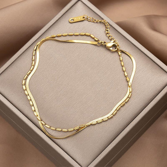 ⚜️B55: 18k Gold Plated Stainless Steel Minimalist Bracelet✨