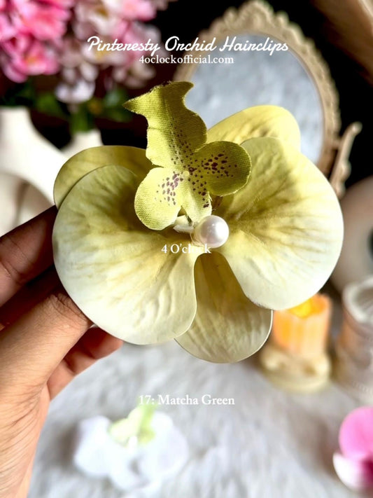 🌸 17:Orchid Hairclip:Matcha Green✨