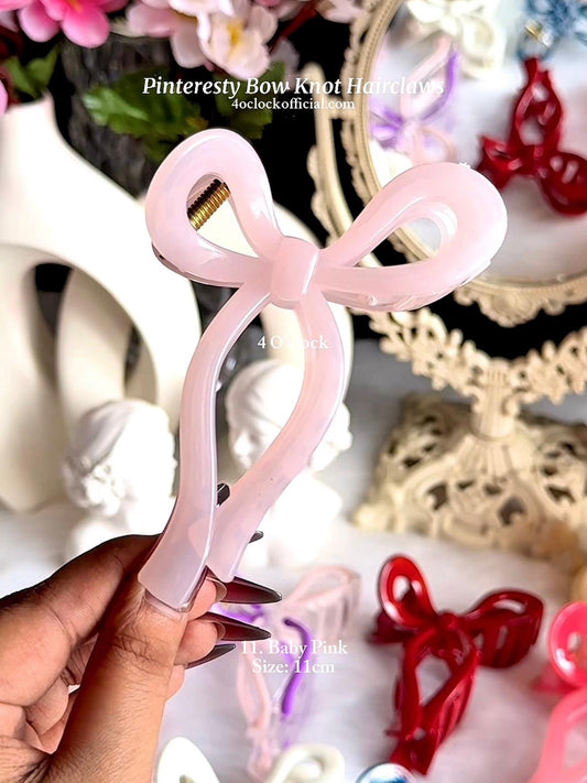 🎀 11.Pinterest’s Bow Knot Hairclaw: Baby Pink✨