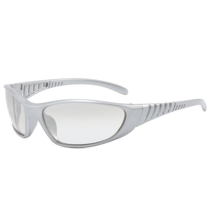 S03: Pinteresty Y2k Sports Sunglasses - Transparent + Silver (with box) Unisex