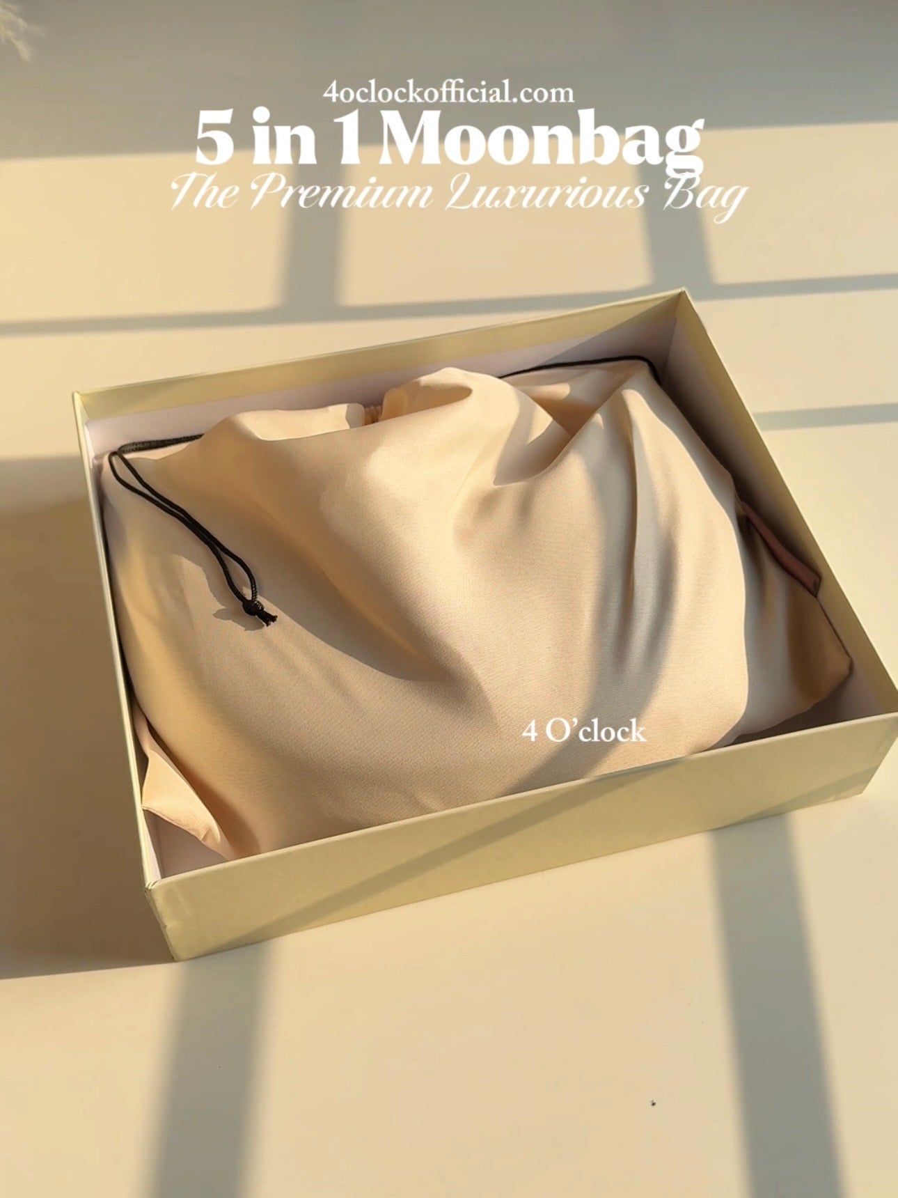 5 in 1 Premium Moonbag: Brand-Design Inspired Handbags: Black (With Box and Dust Bag)
