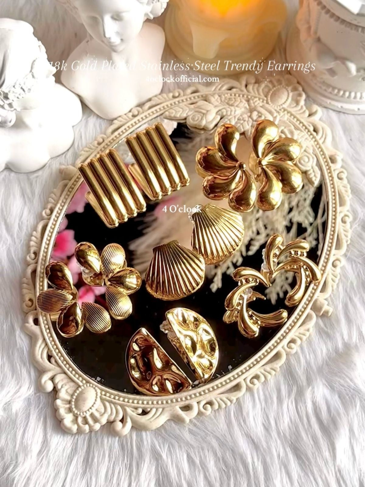 ✨Stainless Steel Earrings:Golden Splash✨