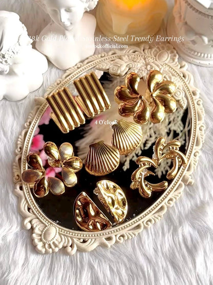 ✨Stainless Steel Earrings:Golden Splash✨