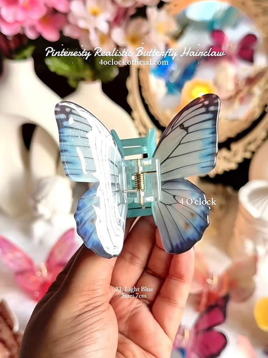 🦋🌿23. Realistic Butterfly Hair Claw – Light Blue🌸🍃