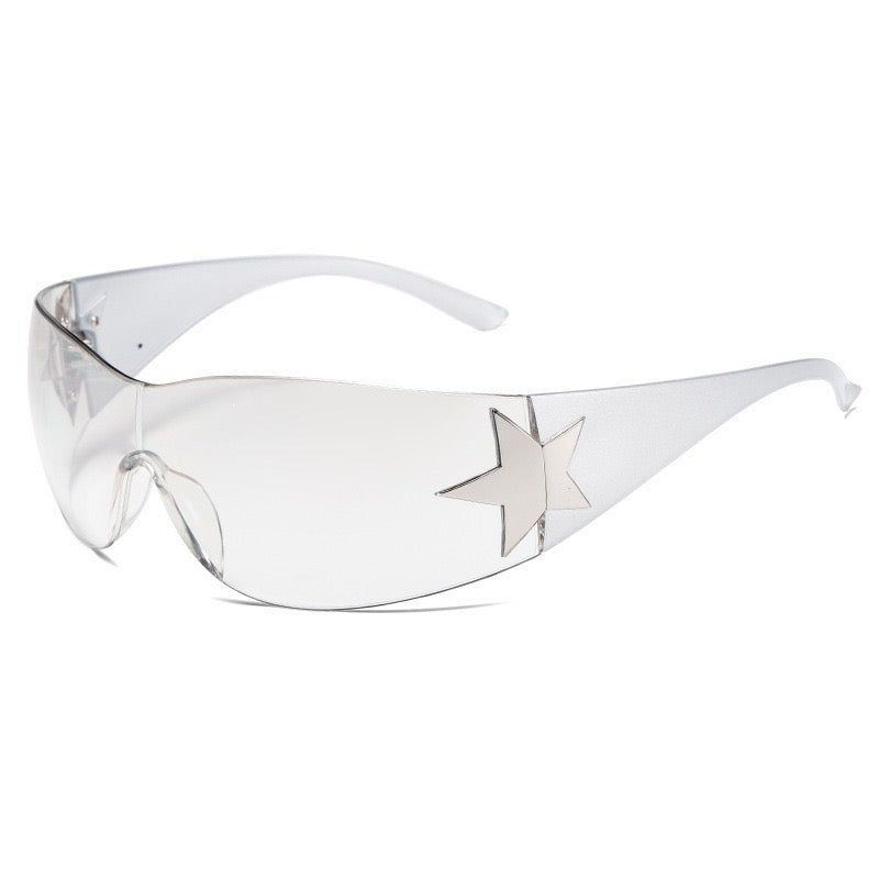 S32: Pinteresty Y2K Star sunglasses : Transparent (with box) Unisex