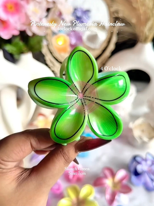 Pinteresty New Plumeria Hairclaw - Sketch Green