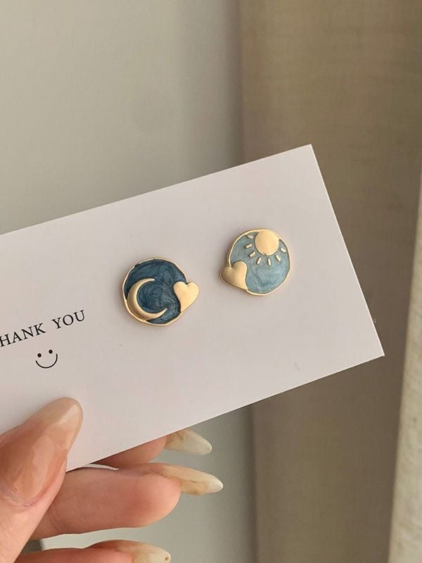 Vintage Earrings: Sun-Moon
