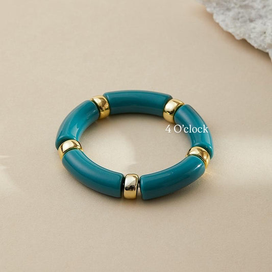 ✨HC80: Elastic Resin Bangles/Bracelet - Pine Green💗